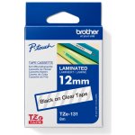Brother TZE-131, černý tisk průsvitný podklad 8 m x 12 mm – Sleviste.cz