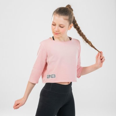 Starever dívčí tričko na moderní tanec crop top růžové – Zboží Mobilmania