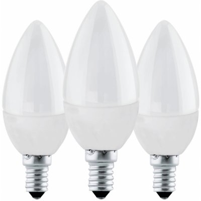 Eglo LED žárovka E14 C37 4,9W 470lm 3000K 37 x 100 mm opálová 3 ks – Hledejceny.cz
