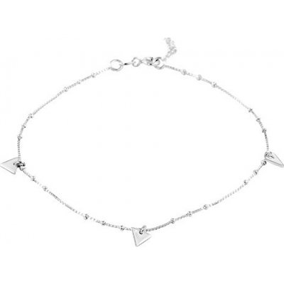 Šperky eshop Náramek na kotník stříbro tři trojúhelníky na hranatém řetízku s kuličkami AC07.26 – Hledejceny.cz