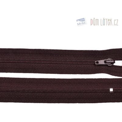Zip spirálový 3mm nedělitelný 50cm tmavě hnědá – Zboží Mobilmania