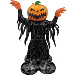 amscan Halloween fóliový balónek AirLoonz Strašidelná stojící dýně 93x134 cm černá oranžová – Zboží Dáma