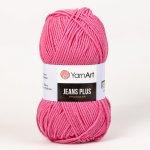 YarnArt pletací / háčkovací příze YarnArt JEANS PLUS 42 tmavě růžová, jednobarevná, 100g/160m