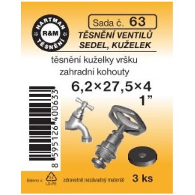 HARTMAN těsnění k vršku KE 294T 1" 6,2*27,5*4mm, sada č. 63 – Zbozi.Blesk.cz