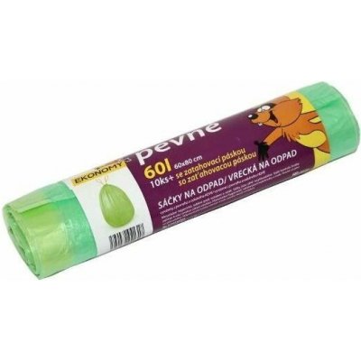 Sáček KOŠ ZATAHOVACÍ - 60 l zelený HDPE po 10 ks – Zboží Dáma