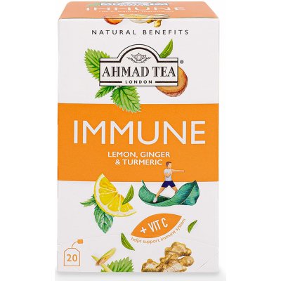 Ahmad Tea funkční čaj IMMUNE citron zázvor a kurkuma 20 x 1,5 g – Sleviste.cz