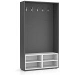 Plan Šatní stěna Border s botníkem 5 háčků grafit bílá – Sleviste.cz