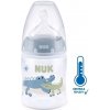 Láhev a nápitka Nuk kojenecká láhev First Choice Temperature Control blue 47383 150 ml