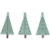 Vánoční dekorace MFP 8886458 Kolíček stromek 9ks filc zelený 4,5cm