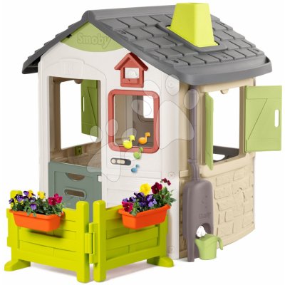 Smoby Domeček Neo Jura Lodge se zahrádkou okapem komínem a zvonkem – Zboží Mobilmania