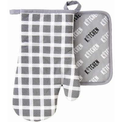 Kuchyňský SET rukavice/chňapka COCINE šedá 18x30 cm/20X20 cm ESSEX, 100% bavlna – Zbozi.Blesk.cz