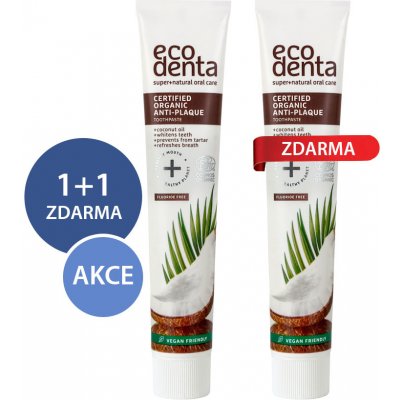 Ecodenta Certified Organic Anti-plaque Toothpaste BIO zubní pasta proti zubnímu plaku s kokosovým olejem 75 ml