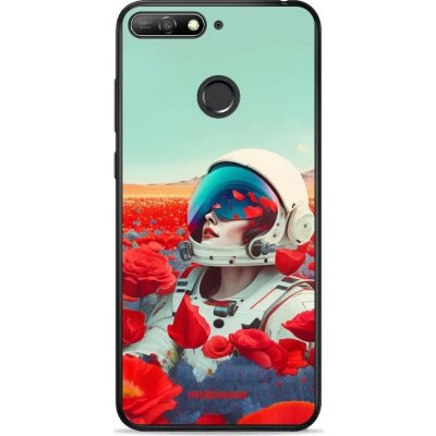 Pouzdro Mobiwear Glossy Huawei Y6 Prime 2018 / Honor 7A - G001G Astronautka v květech – Zboží Mobilmania