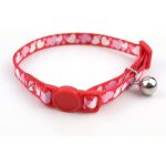 COBBYS PET Nastavitelný obojek pro kočky s rolničkou se srdíčky s bezpečnostní sponou 20 - 30 cm 10 mm – Zbozi.Blesk.cz