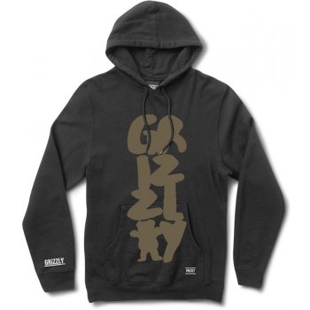 GRIZZLY mikina Brushwork Pullover Hoodie Blk