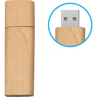 Microdrive USB Flash disk - Dřevěný - 64 GB - USB 2.0 - Javor - Zakulacený