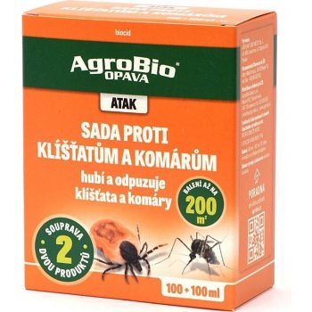AgroBio Atak Sada proti klíšťatům a komárům 2 x 100 ml