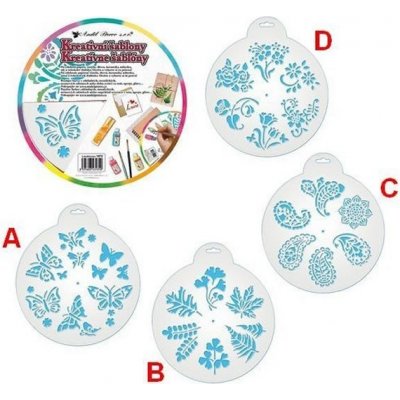 Kreativní šablony kytky a motýli 25 cm – Zboží Dáma