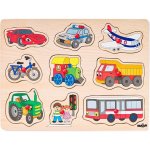 Woody puzzle na desce Dopravní prostředky – Zbozi.Blesk.cz