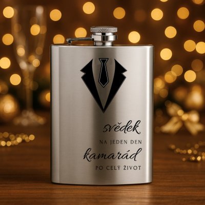 Placatka pro svědka smoking s kravatou stylový dárek pro kamaráda Stříbrná - kamarád – Zboží Mobilmania