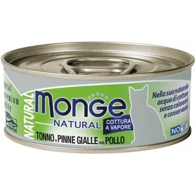 Monge Natural tuňák žlutoploutvý a kuře pro kočky 80 g