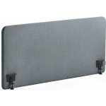 Zone stolový paraván černé svorky potah Rivet modrošedá 140 X 65 x 3,6 cm – Sleviste.cz