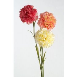 Umělá květina karafiát růžový/oranžový/žlutý 1ks, 52cm
