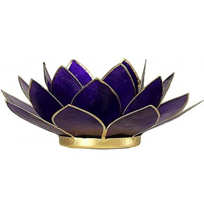 Svícen Lotus 13,5 cm fialová se zlatým lemem – Hledejceny.cz