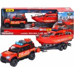 Majorette Autíčko hasičské s přívěsem a lodí Land Rover Fire Rescue kovové se zvukem a světlem 33,5 cm – Zbozi.Blesk.cz