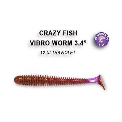 Crazy Fish Vibro worm 8,5 cm 12 Ultraviolet 5 ks – Hledejceny.cz