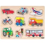 Woody puzzle na desce Dopravní prostředky – Sleviste.cz