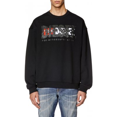 DIESEL S-NABEL-M SWEAT-SHIRT černá