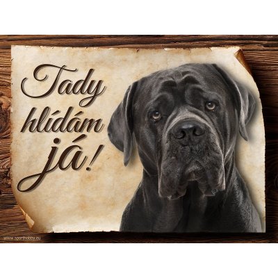 Sport hobby Cedulka Cane Corso Tady hlídám já 20 x 15 cm – Sleviste.cz