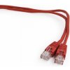 síťový kabel Gembird PP12-1M/R patch RJ45, cat. 5e, UTP, 1m, červený