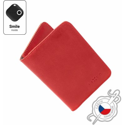 Kožená peněženka FIXED Smile Wallet XL se smart trackerem FIXED Smile PRO, červená FIXSM-SWXL2-RD – Zboží Mobilmania