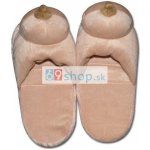 Plyšové papuče přírodní barvy ve tvaru prsou – Zbozi.Blesk.cz