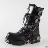 Pánské kotníkové boty New Rock boty kožené Metal Boots 391-S1 black černé
