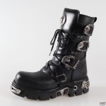 New Rock boty kožené Metal Boots 391-S1 black černé – Zboží Mobilmania