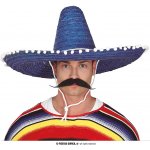 Mexický klobouk 60 cm s pompony modrý – Zboží Dáma