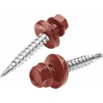 Šroub samořezný pozink. 4,8x35mm tmavě červená RAL3009 – Hledejceny.cz