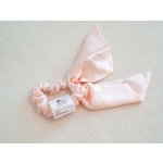 Hedvábná ozdobná gumička do vlasů - velká ozdoba, WHITE ORCHID Barva hedvábí: světle růžová – Zboží Mobilmania