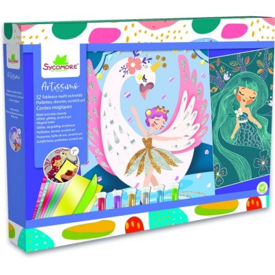 Artissimo XXL kreativní sada vyškrabávání metalická fólie třpytky kouzelné příběhy – Zboží Dáma