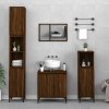Koupelnový nábytek Nábytek XL 3dílný set koupelnového nábytku hnědý dub kompozitní dřevo