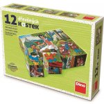 Dino dřevěné obrázkové kostky kubusy Sněhurka 12 kostek – Hledejceny.cz