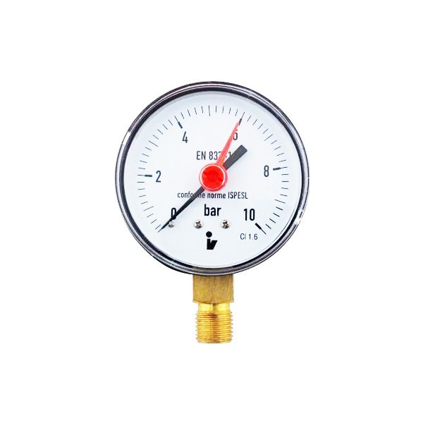 Měření voda, plyn, topení MALGORANI SITEM Manometr (tlakoměr) d100mm 0-10 BAR SPODNÍ vývod 1/2" - voda, vzduch M10010S