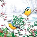 Pol-Mak Collection Ubrousek 33x33cm Sýkorky v zimě – Zboží Dáma