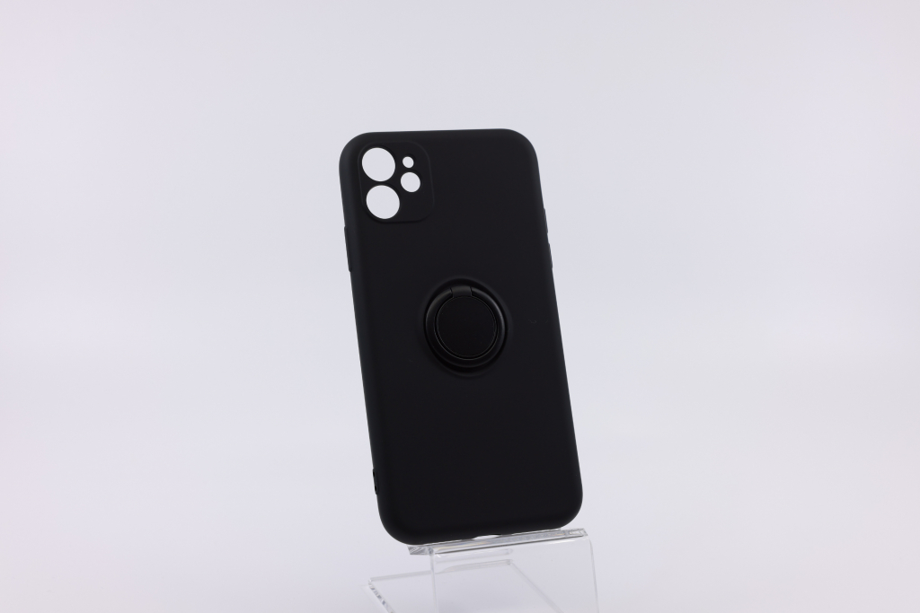 Pouzdro Bomba Měkký silikonový obal s kroužkem pro iPhone - černý iPhone 11 P006_IPHONE_11_BLACK