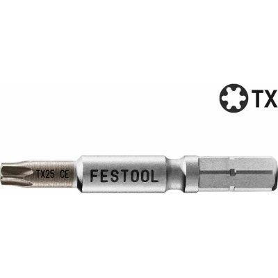 Šroubovací BIT pro aku šroubováky Festool s rozhraním FastFix (Festool Bit TX 25-50 CENTRO/2) - Torx TX 25, 50mm, 2ks, kód: 205081 – Zbozi.Blesk.cz