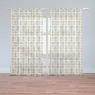 Záclony Veselé barevné puntíky: 2 ks - 150x250 cm - Sablio – Hledejceny.cz