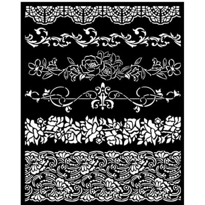 Stamperia Plastová šablona 20x25cm bordury – Zboží Dáma